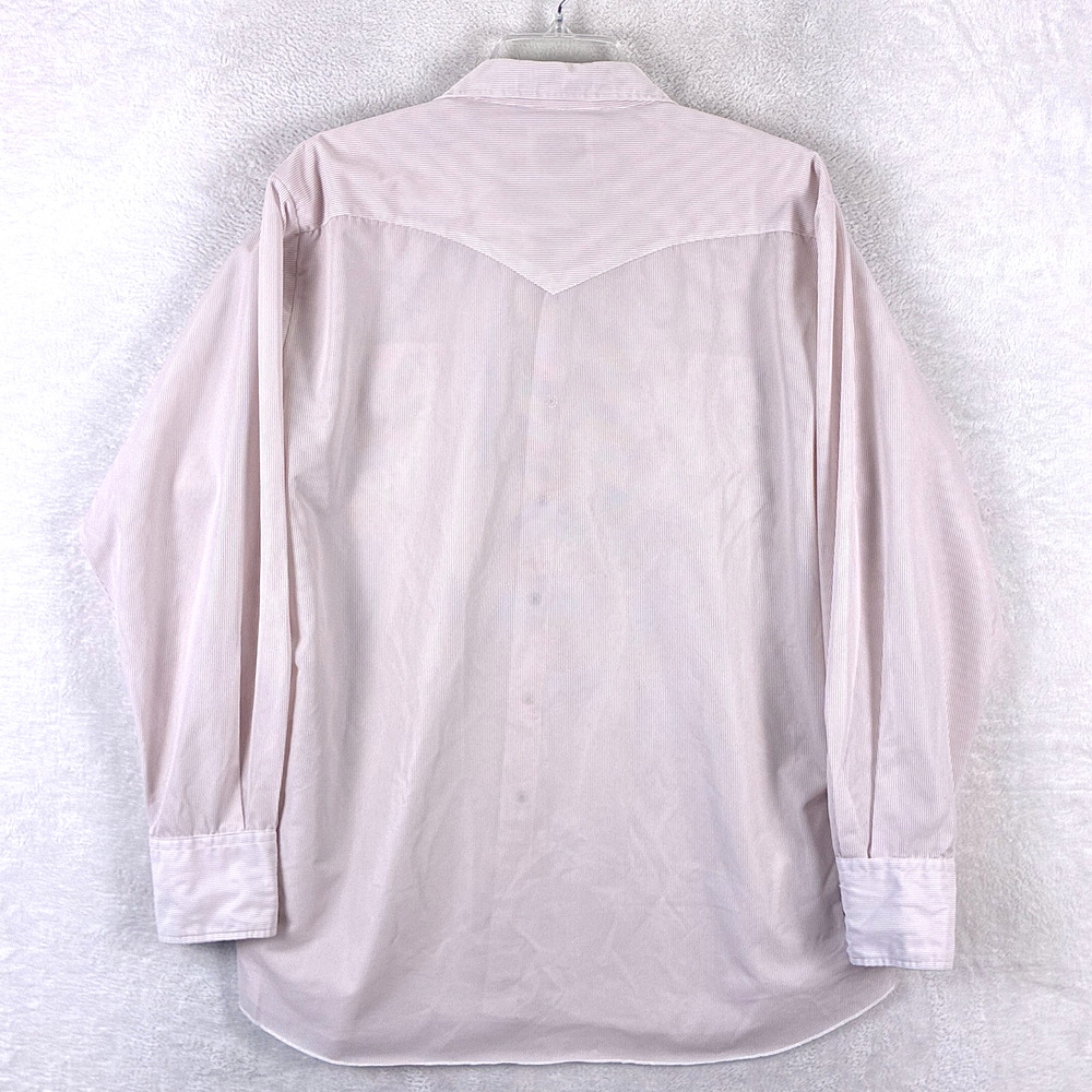 VTG 60s Bronco Westerns Shirt Mens 17 (XL) Pink Nylon Pearl Snap Cowboy Japan - Picture 3 of 10